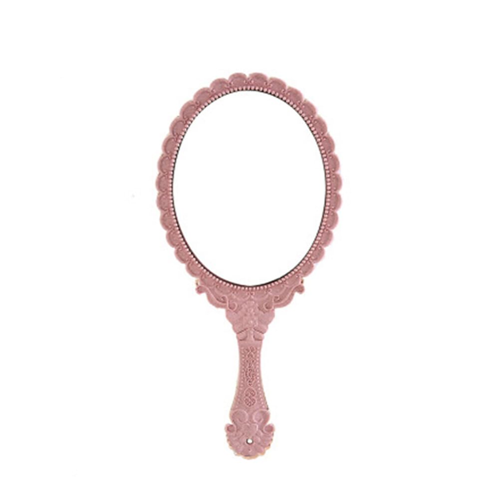 VICASKY Makeup Mirror Creative Retro Pattern Handle Portable and Hand Held Design for Daily Use for Bathroom Vanity Setup