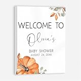 Personalized Minimalist Pumpkin Baby Shower Welcome