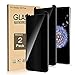 [2 Pack] Galaxy S9 Plus Privacy Screen Protector Tempered Glass Film, 3D Curved Edge Anti Spy/Scratch 9H Hardness Case Friendly Shield with 120 Degree Viewing Area