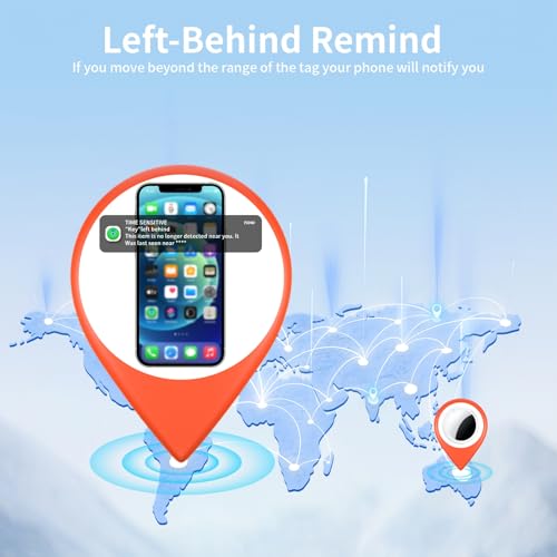 2 Pack Tracker Tags [Apple MFi Certified] Pair with Apple Find My (iOS Only) Bluetooth Air Smart Tags Key Finder Item Locator Waterproof Finder Worldwide Tracking for Pets Wallet Backpack Dogs Luggage
