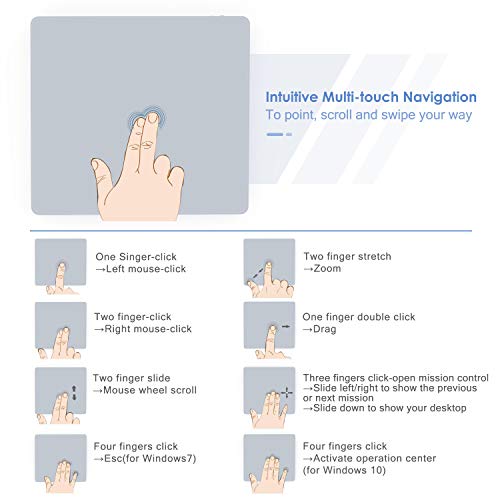 VOGEK Trackpad Touchpad, USB Wired Touchpad with Multi-Touch Navigation for Windows 7 and Windows 10 on Laptop/Notebook/Desktop Computer (Space Grey)