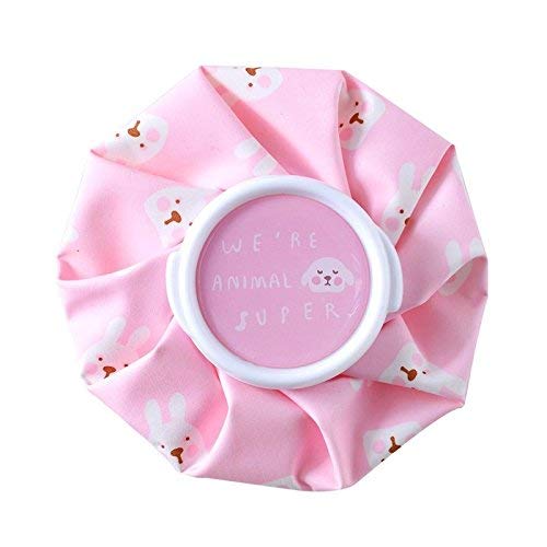 ROOCHL Cute Printed Reusable First Aid Ice Pack Insulated Hot Water Bag or Ice Bag Cold Compress Treatment for Fevers, Injuries, Sports Recovery, Pain Relief (Pink Dog)