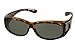 LensCovers Extra Small Polarized Wraparound Sunglasses | Wear Over Sunglasses to Cover Eyeglasses or Prescription Glasses | Tortoise Frame with Smoke Lens; Fitover for Glasses up to 5'' X 1 1/2''