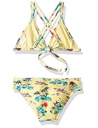 Hobie Big - Bikini de triángulo para niña con camiseta de manga corta