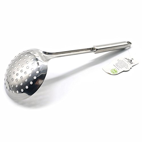 Kitchen Skimmer Slotted Spoon, Stainless Steel Slotted Spoon, 13" - Thumbnail 5