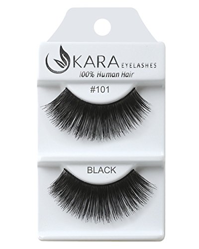 Kara Beauty Human Hair Eyelashes - 101 (Pack of 12)
