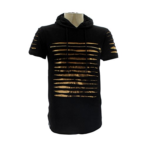 Switch Remarkable - Men's Gold Foil Razor Slashed T-Shirts - Black/Gold