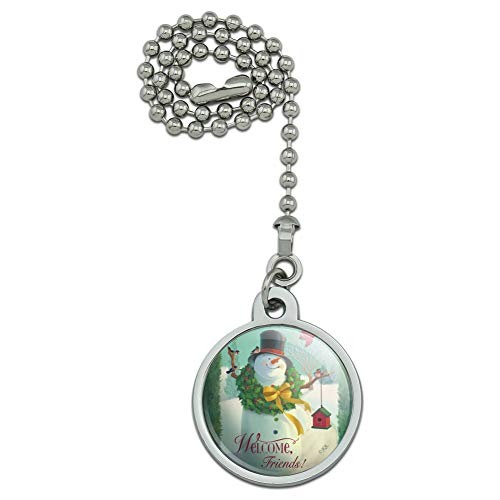 GRAPHICS & MORE Christmas Holiday Welcome Friends Snowman Ceiling Fan and Light Pull Chain