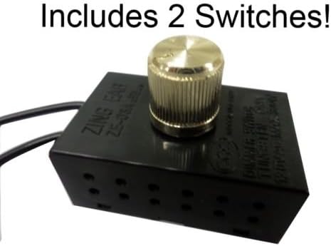 PartsBlast (2) Light Switch Dimmer Rotary for 300W 120VAC ZE-03A Zing Ear