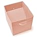 EZOWare Set of 4 Foldable Fabric Basket Bins, Collapsible Storage Cube Box for Nursery Home and Office (11 x 10.5 x 10.5 inch) (Pink)