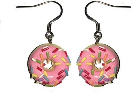 Pink Sprinkle Donut Earrings
