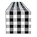 Buffalo Check Plaid Table Runner 14x72 Inches, Black and White