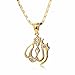 MOOCHI 18K Gold Plated Allah Hollow Hollow Pedant Necklace Jewelry Islamic