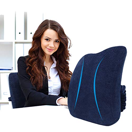 Lumbar Support for Office Car Chair, Memory Foam Lumbar Support Cushion Balanced Firmness Pain Relief Back Pillow