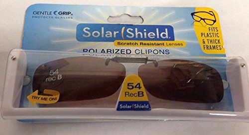 SOLAR SHIELD Clip-on Polarized Sunglasses Size 54 Rec B Brown Frameless NEW