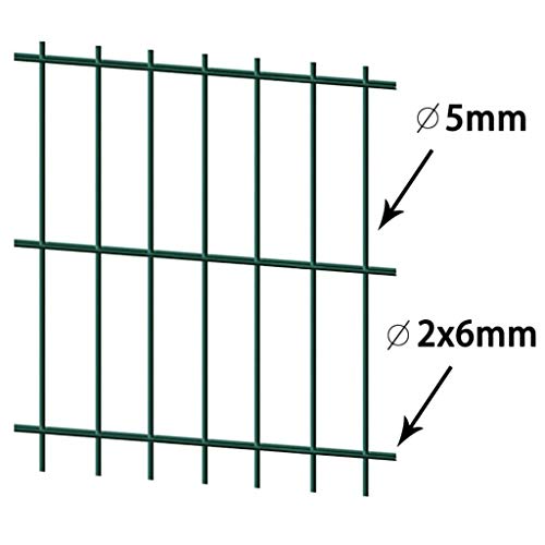 honglianghongshang Hauseinzäunung Zaunfelder Doppelstabmattenzaun Gartenzaun 2008x1830 mm 28 m Grün – Bild 3
