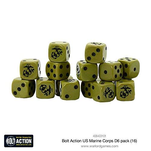 Warlord Games, US Marine Corps D6 Bolt Action (16) Dice