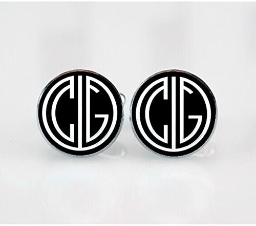 Kooer Vintage Monogram Cufflinks For Gatsby Style Tie Clip Tie Tack Custom Initial Personalized Cuff Links Gift For Groom Groomsman Wedding Jewelrys Monogrammed