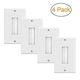 ZEXMTE Brush Wall Plate Cable Pass Through Insert for Wires,Single Gang Decorative Style Cable Wall Plate Port,Works with AV,HDMI,Home Theater,White (4pack)