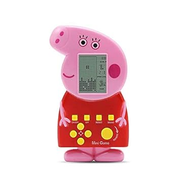 ACHICOO Cute Cartoon Shape MI/NI RETR/o Tetris Game Console for Kids Toy [Red Pig]