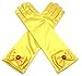 Alead Girls Long Satin Princess Dress Up Diamonds Bows Gloves for Kids (Yellow)
