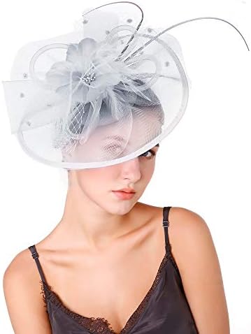 Fascinators Hat for Women Mesh Hair Clip Kentucky Derby Cocktail Headband Flower Tea Party Wedding Headwear