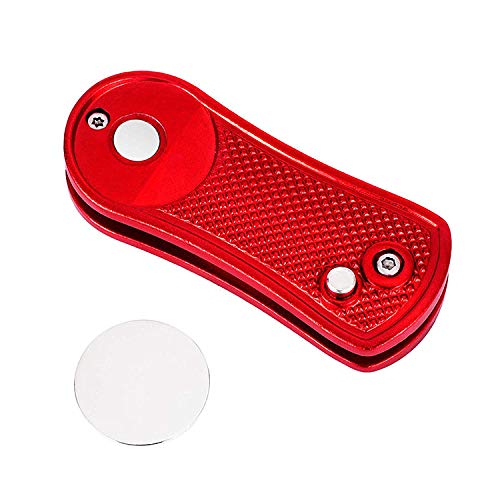 Croft Enterprises Switchblade Divot Tool with Ball Marker (Metal Red)