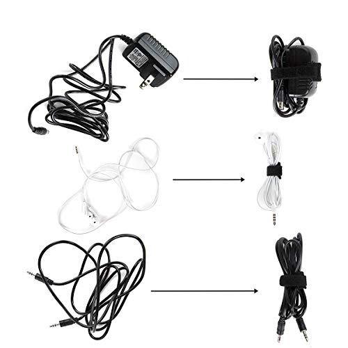 100 PCS Reusable Cable Management Ties, Black Fastening Cable Ties,Microfiber Cloth Hook Loop Cord Ties,Wire Organizer Cord Rope Holder 7.9 Inch