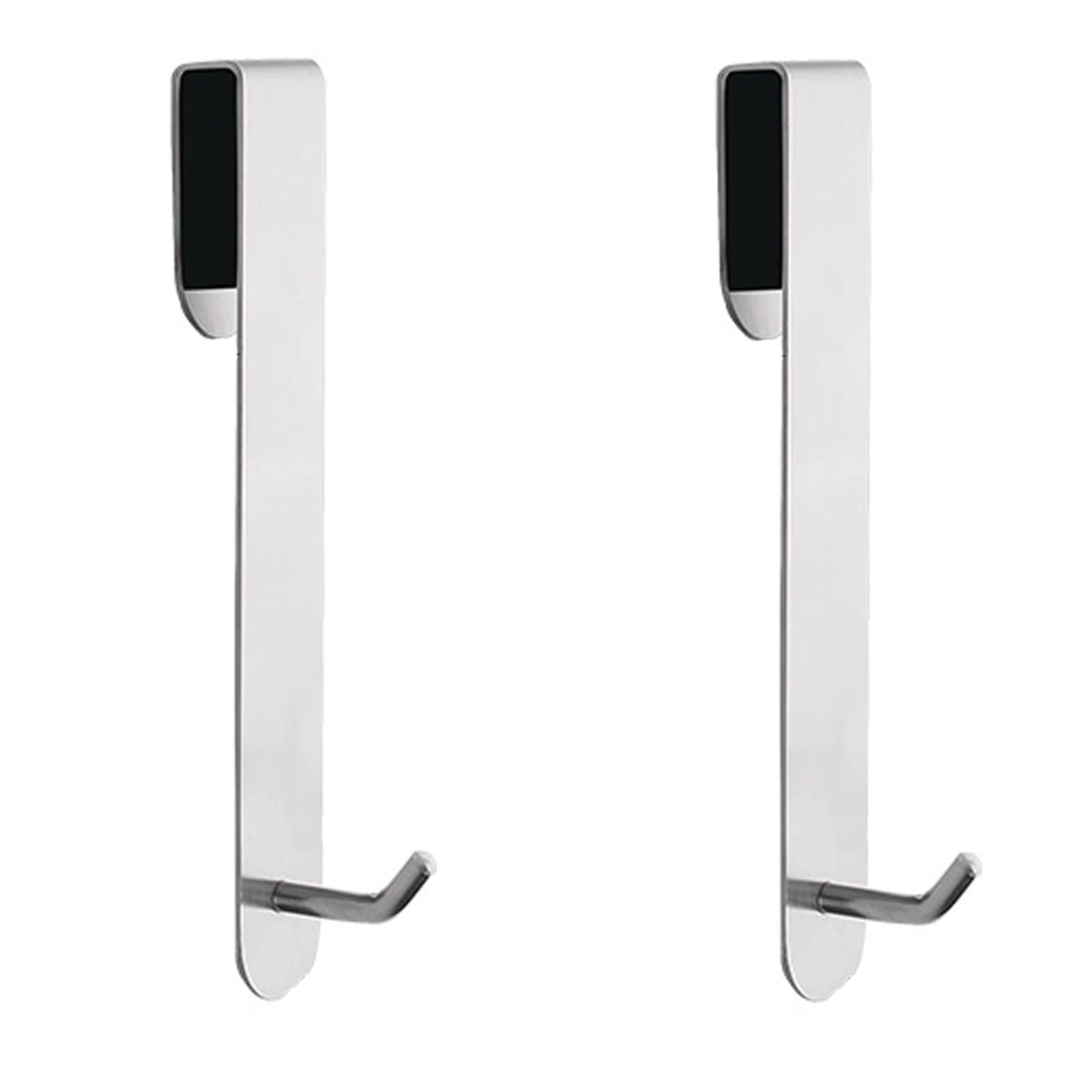 CTForest 2 Pieces Shower Hooks No Drilling Shower Screen Door Hooks Shower Enclosure Hooks Fit Bathroom Glass Doors (Silver)