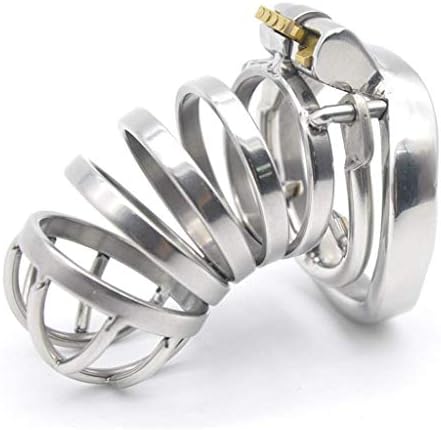 LYG Men's Stainless Steel Anti-Offset Version of The C'Hàstîty Lock/Pants with Curved Ring Inner Diameter Three Sizes Optional