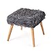 Christopher Knight Home Huxley Faux Fur Ottoman, Grey