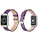 Fitbit Blaze Band, J&D [Classic Series] Genuine Leather Band for Fitbit Blaze Smart Fitness Watch - Purple