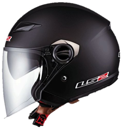 LS2 Helmets OF569 Open Face Motorcycle Helmet (Solid Matte Black, Large)