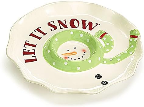 Holiday Frosty Friends Ceramic Chip and Dip Platter
