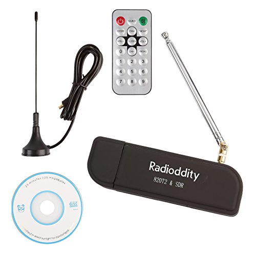 Radioddity SD71 Mini SDR 24Mhz-1.766GHz Full Band UHF VHF Portable USB Tuner Receiver RTL2832U+R820T2, Support Smartphone, with 2 Antenna + 1 Remote(battery not included) + 2 Android OTG Converter