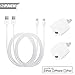 Phone Charger, Travel Wall Power Adapter Charger Cable, [2-Pack] USB Data Charge Sync Cable Compatible with iPhone X/8/7/6S/6/Plus/SE/5S/5C/XS/XR/XS Max, iPod, iPad