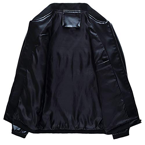 image for Realdo Men's Slim Fit Leather Jacket, Mens Casual Warm Winter Mototr J