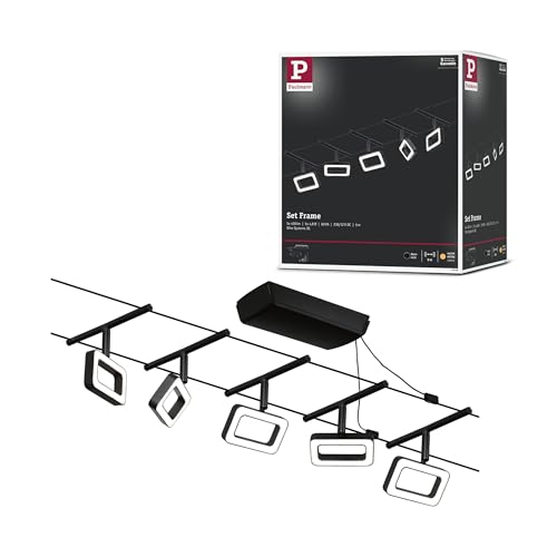 Paulmann 94485 LED Cable System Frame Base Set 5 x 400 lm incl. 5 x 4.8 W Warm White Matt Black Chrome Plastic Metal 3000 K