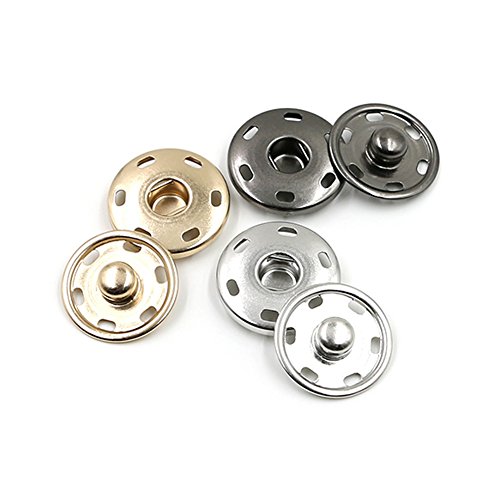 Metal Snap Button Clasps Fastener Press-stud /Great for Closure Purse Handbag Clothes Sewing Craft,Pack of 10 - Thumbnail 3