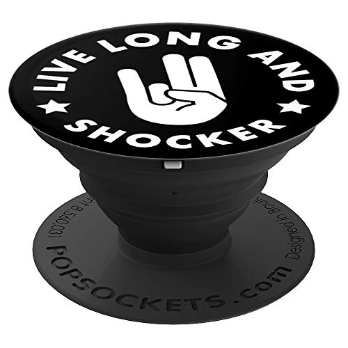Live Long And Shocker - Humorous Hand Emoji Graphic Adult PopSockets Grip and Stand for Phones and Tablets