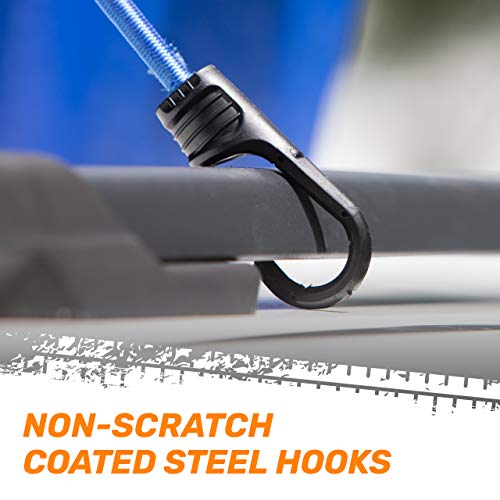 RoofPax Heavy Duty Bungee Cord 28pc Assortment | 3.5mm steel core hooks | UV resistant | Free Easy Drawstring Organizer Bag | Ball Bungees | Canopy Ties & Free Tarp Clips | Superior Quality Bundle