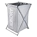 Chrislley X-Frame Laundry Basket Stand Oxford Dirty Foldable Laundry Hamper Sorter Waterproof Handles (Light Gray Hamper)