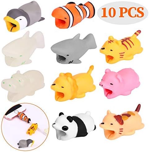 HOOLN Cable BITE for iPhone Cable Cord Cute Animal Phone Accessory Protects Cable Accessory (10 packs)