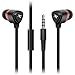 Sentey® In-ear Headphones Amplitude X90 (Black/Red) with In-line MIC Ls-4002 Earbuds Better Bass Match Any Apple Iphone Ipad Ipod Smartphone Samsung Galaxy and Music Player - Gaming or Music Use Best Match Earphones in Ear Pc and Music Headset