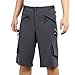 ARSUXEO Men's Loose Fit Soft Cycling Shorts MTB Mountain Bike Shorts Light Weight No Pad 1705 Gray Size Large