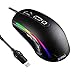 EUKYMR Gaming Mouse Backlit Wired Optical Gaming Mouse Optical Professional High Precision USB Gaming Mice Black