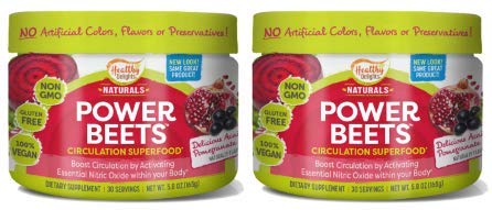 Healthy Delights Power Beets, Super Concentrated Non-GMO Beet Juice Powder, with Natural Caffeine and 0 Grams of Sugar, Delicious Acai Berry Pomegranate Flavor, 30 Servings (Pack of 2)