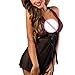 Canserin Women Lingerie, Women's Sexy Lingerie Sleepwear Lace Wire Free G-String Underwear Babydoll Nightwear (M, Black)