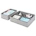 mDesign Soft Fabric Dresser Drawer and Closet Storage Organizer Set for Child/Kids Room, Nursery, Playroom - 4 Pieces, 10 Compartments - Herringbone Print with Solid Trim, Set of 2 - Gray