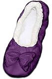 Snoozies Velvet Ballerina Plush Fleece Lined Womens Footies